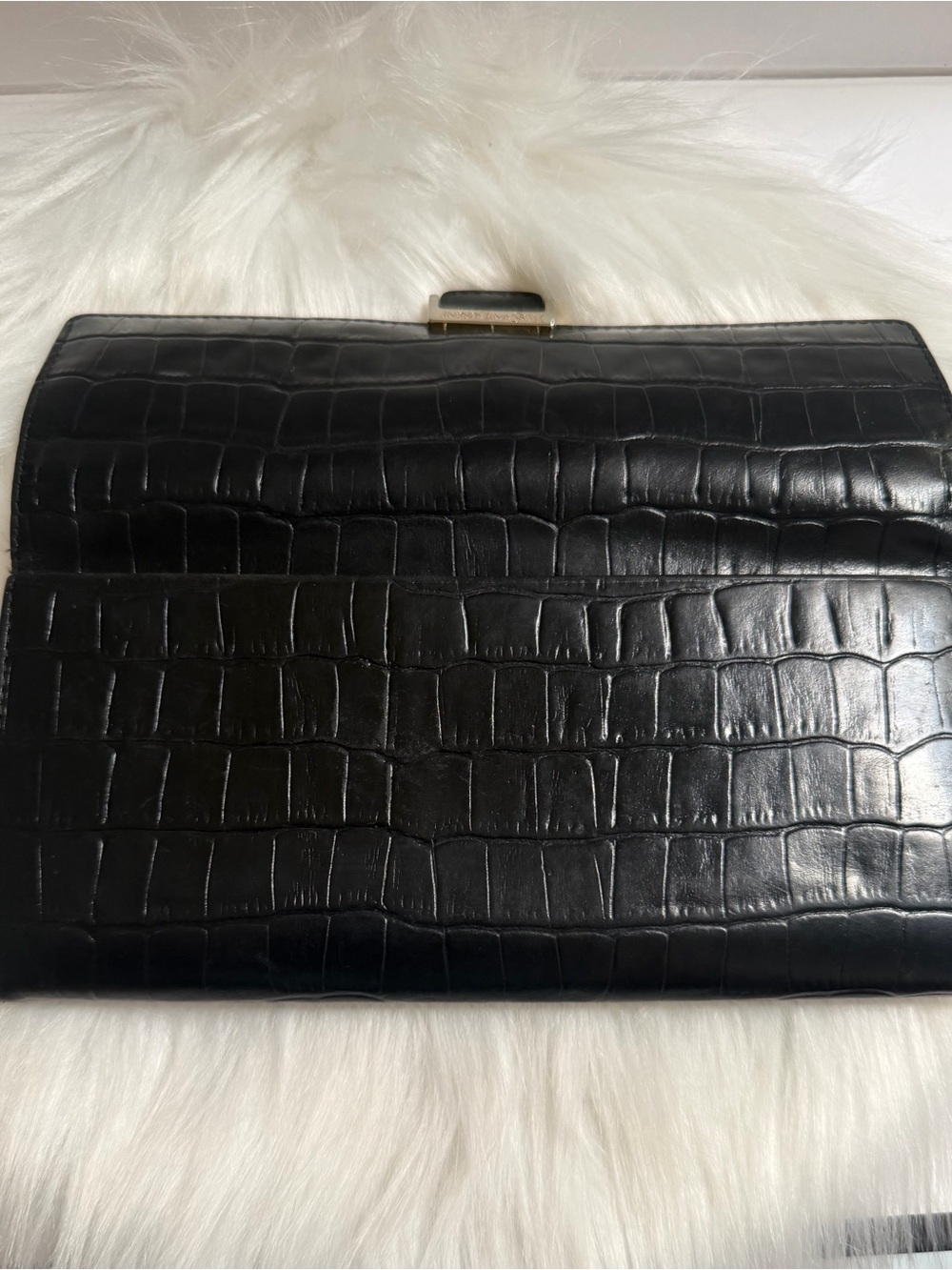 Yves Saint Laurent black crocodile leather long wallet - Picture 3 of 9